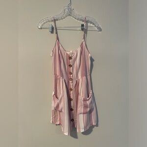 Pink White Beach CoverUp Dress Medium